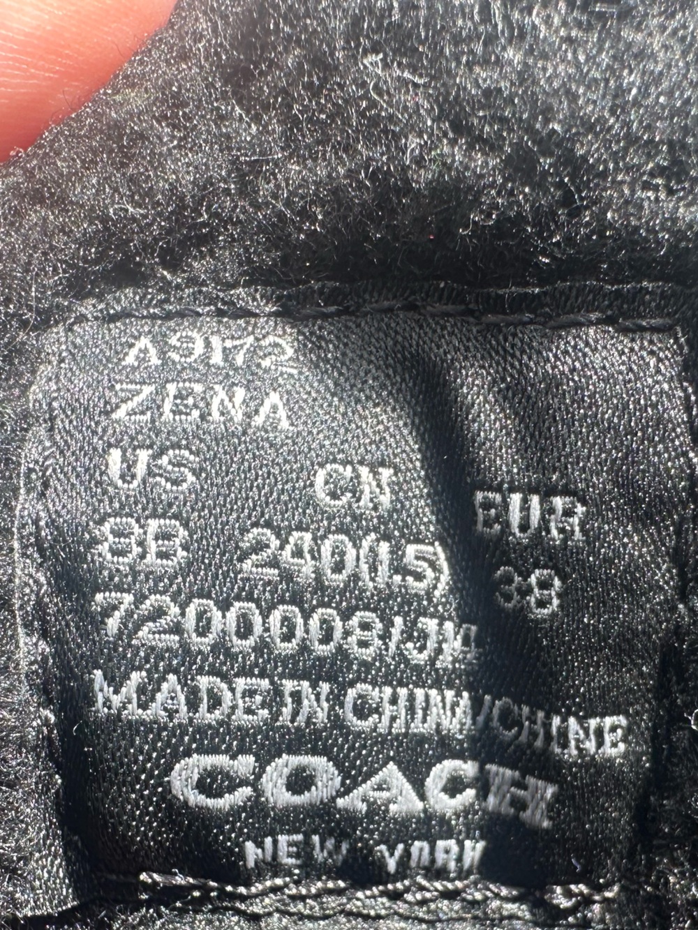 Coach Zena Black Rubber Leather Shearling Blue Suede Winter Rain Boots (Size 38) - Picture 7 of 7